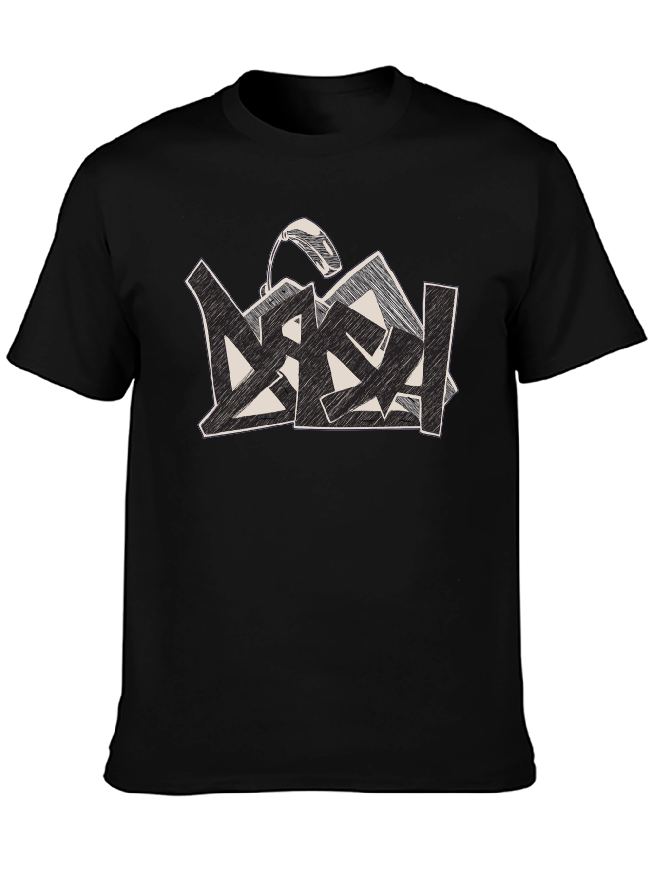 Black Graphic Print T-Shirt - Modern Urban Style
