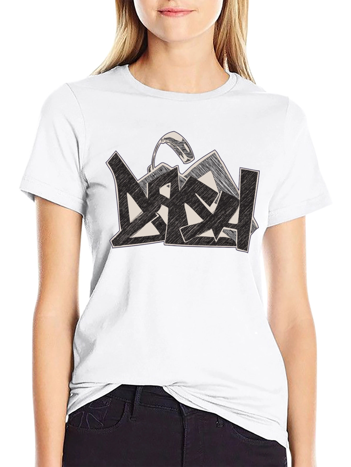 Black Graphic Print T-Shirt - Modern Urban Style