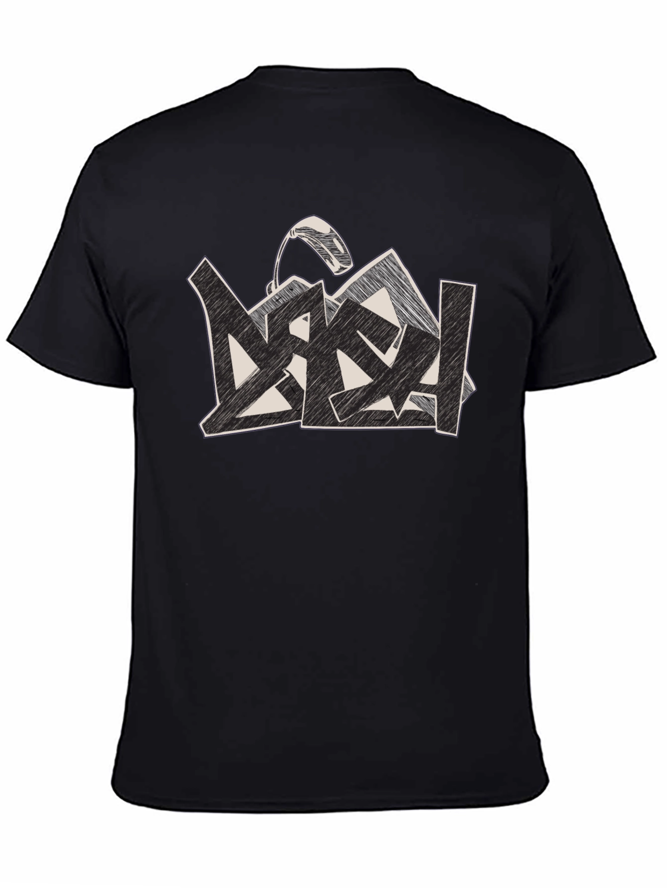 Black Graphic Print T-Shirt - Modern Urban Style