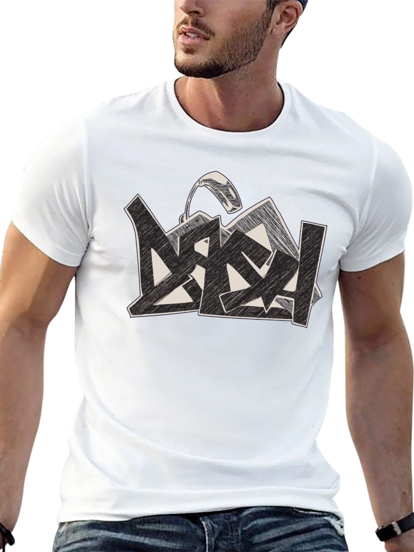 Black Graphic Print T-Shirt - Modern Urban Style