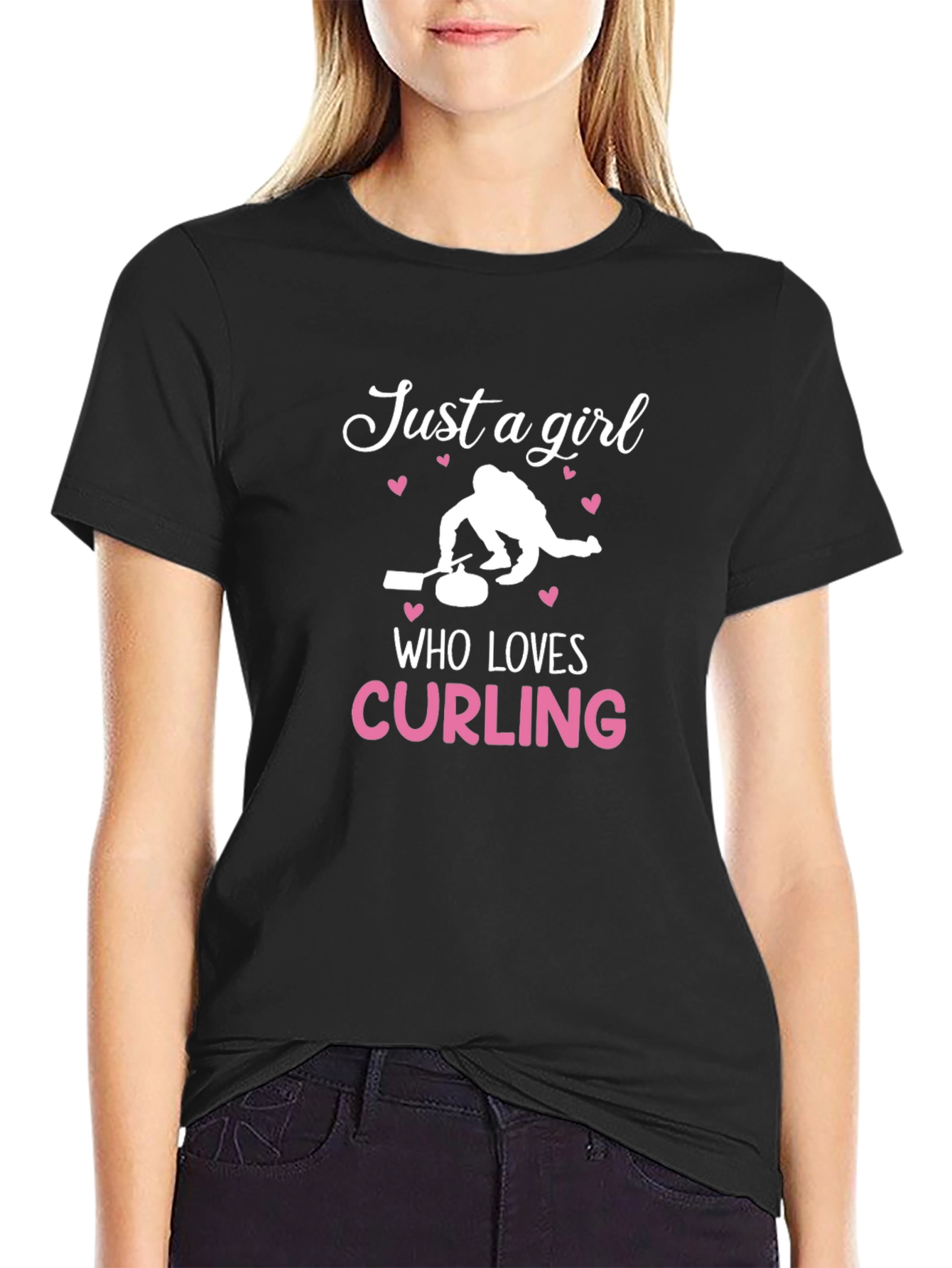 Just a Girl Who Loves Curling T-Shirt