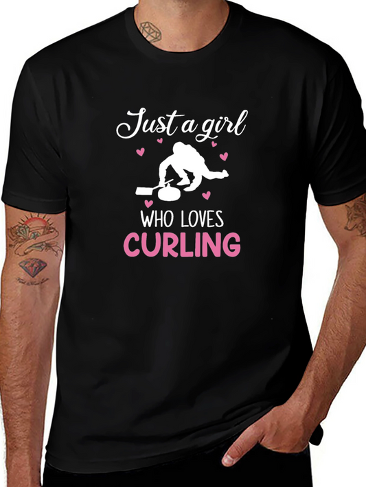 Just a Girl Who Loves Curling T-Shirt