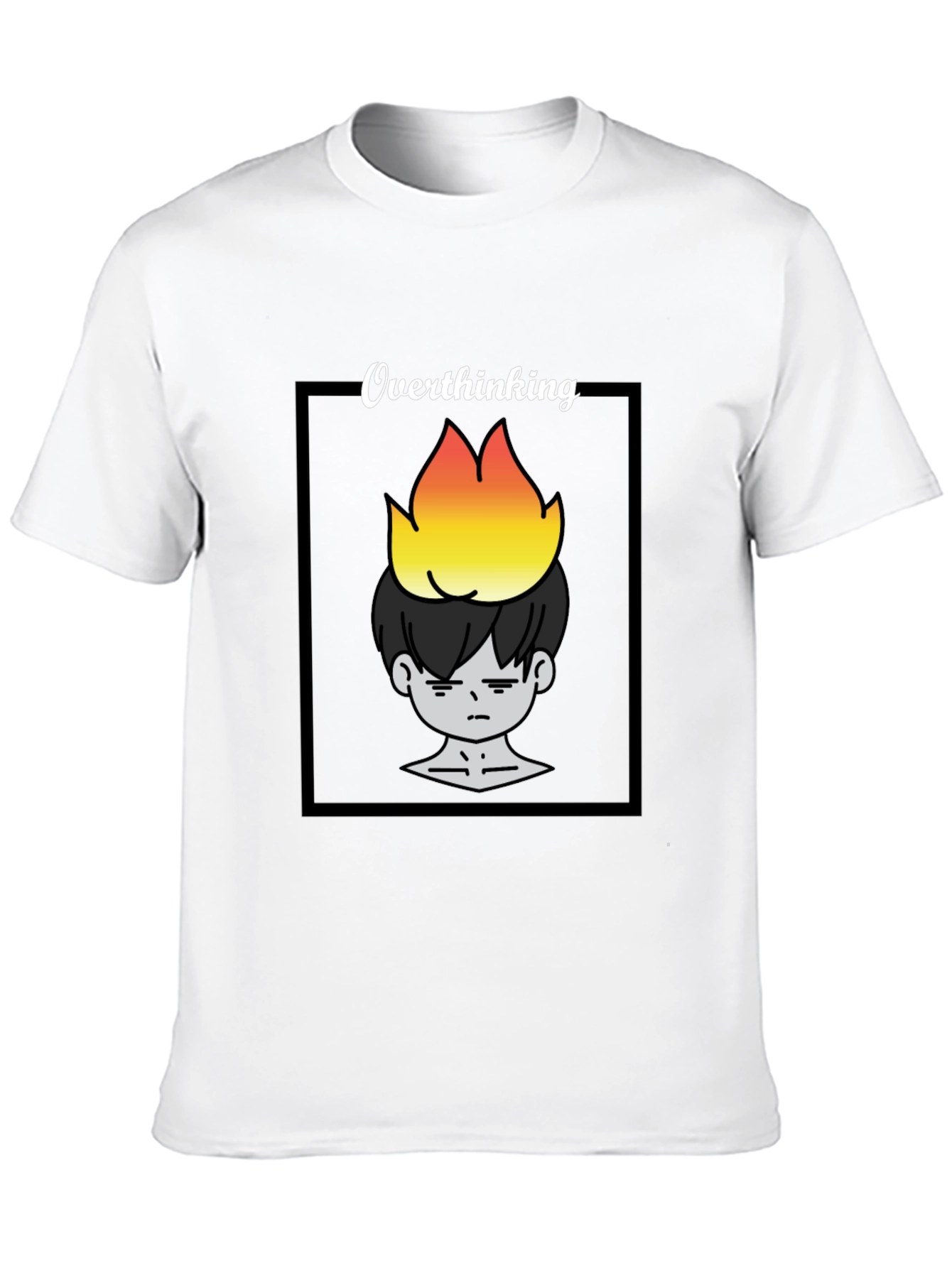 Overthinking Graphic Print Tee - Unisex Black T-Shirt