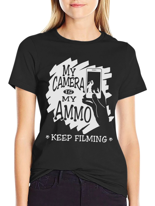 My Camera Is My Ammo Black T-Shirt