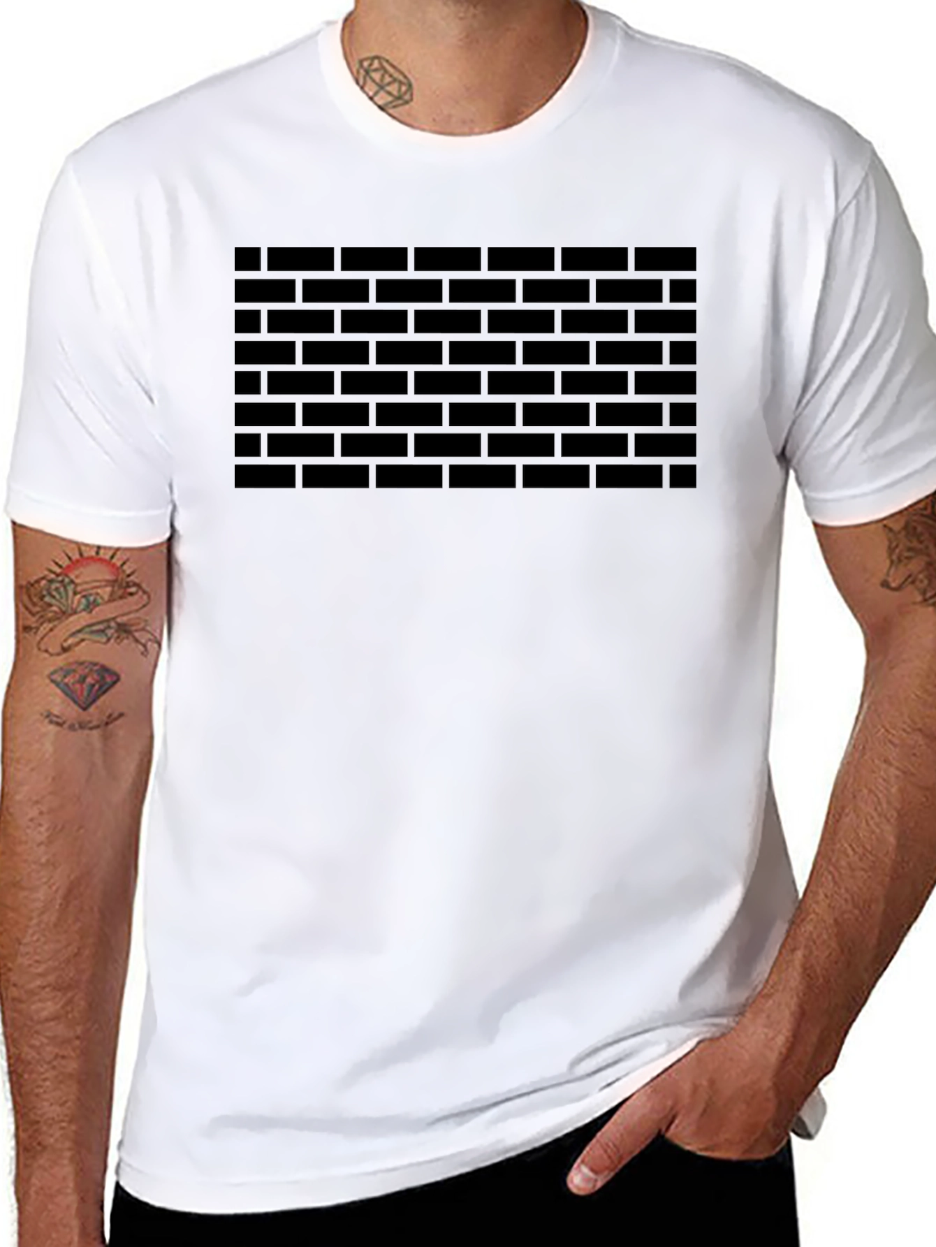 Brick Wall Graphic T-Shirt - Black
