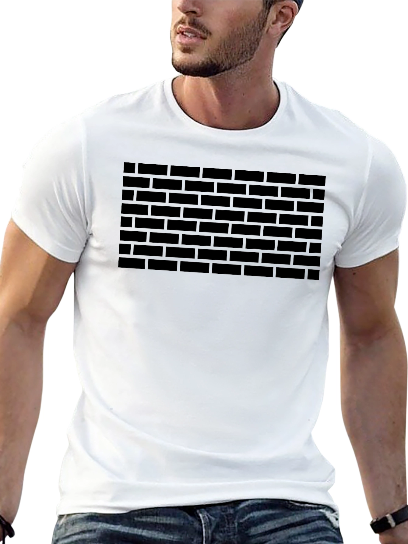 Brick Wall Graphic T-Shirt - Black