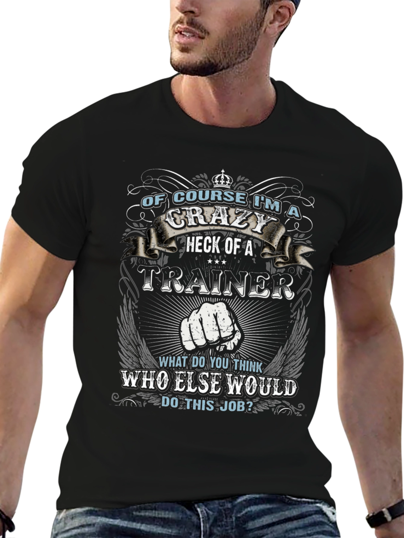 Crazy Trainer Graphic Tee - Bold Statement Shirt
