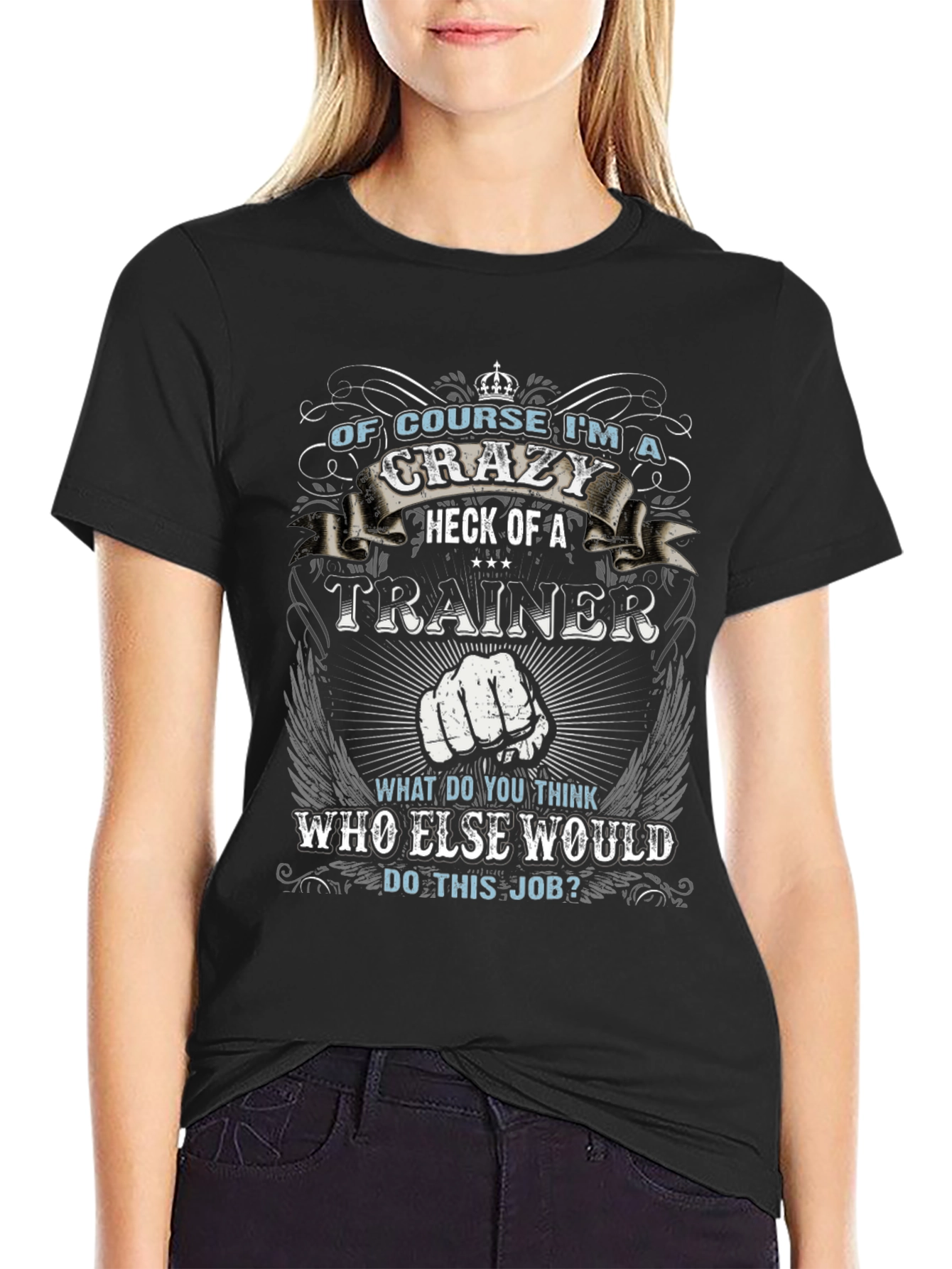 Crazy Trainer Graphic Tee - Bold Statement Shirt