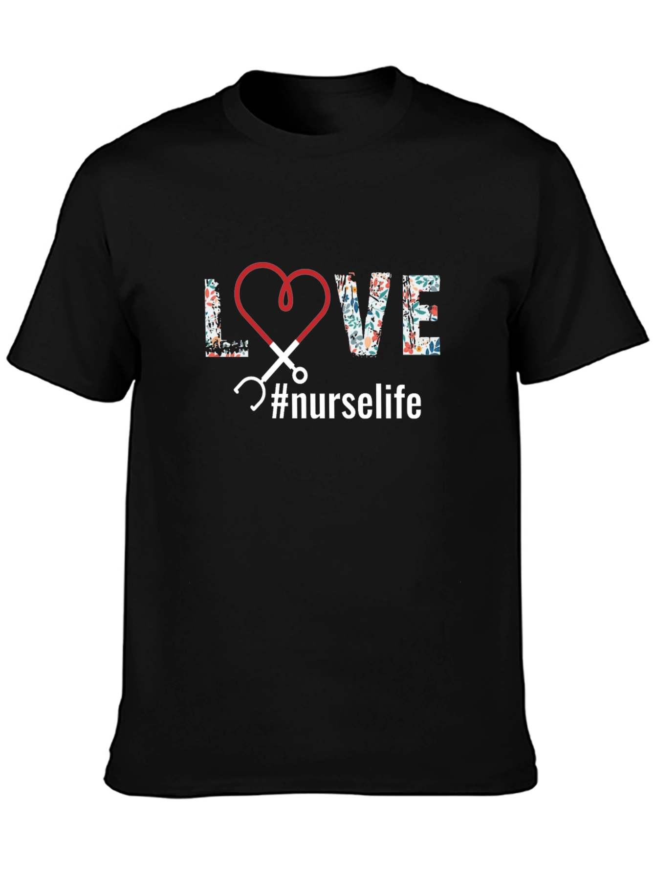 Nurse Life T-Shirt - Heart Stethoscope Design