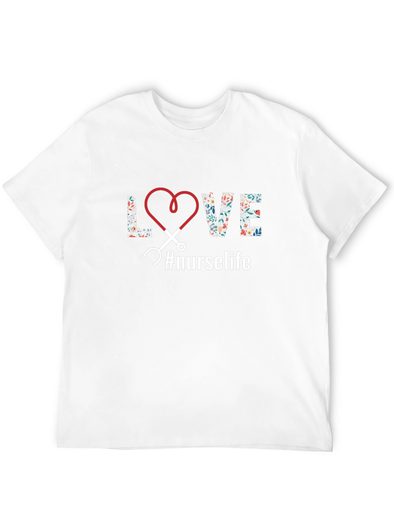 Nurse Life T-Shirt - Heart Stethoscope Design