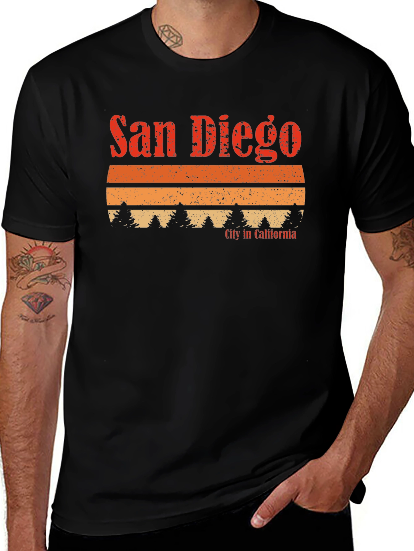 San Diego California Retro Graphic T-Shirt