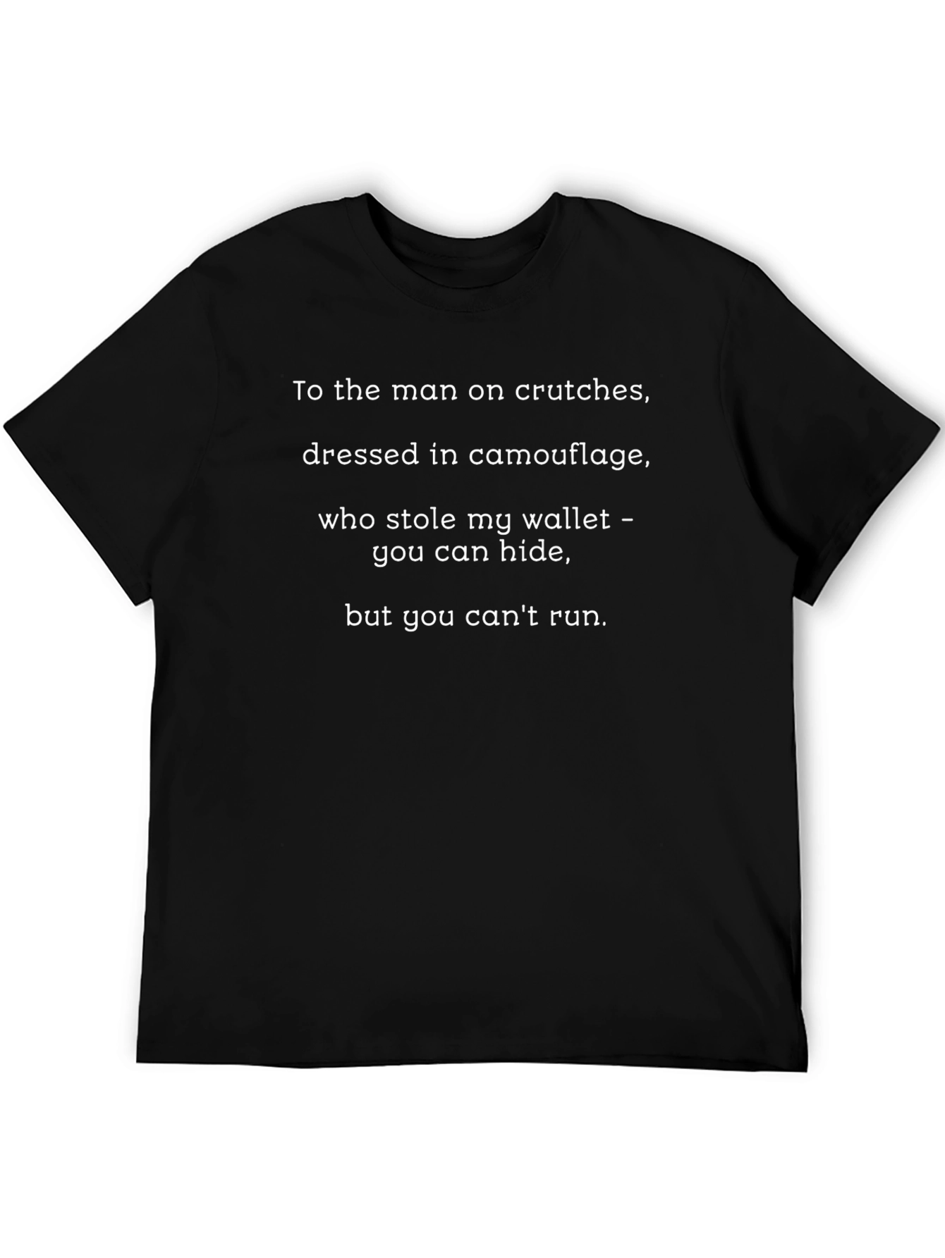 Humorous Crutches Camo Wallet T-Shirt