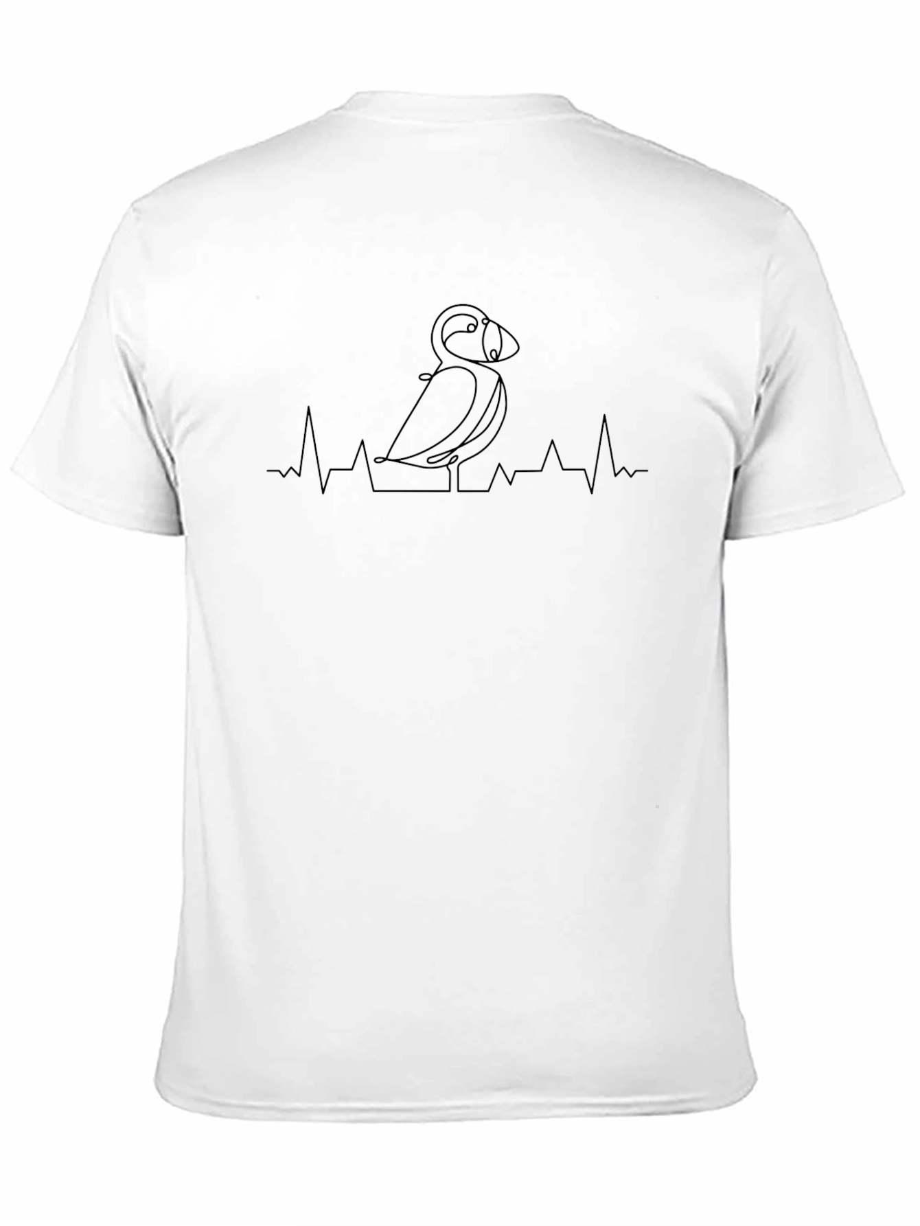 Puffin Heartbeat Line Art T-Shirt