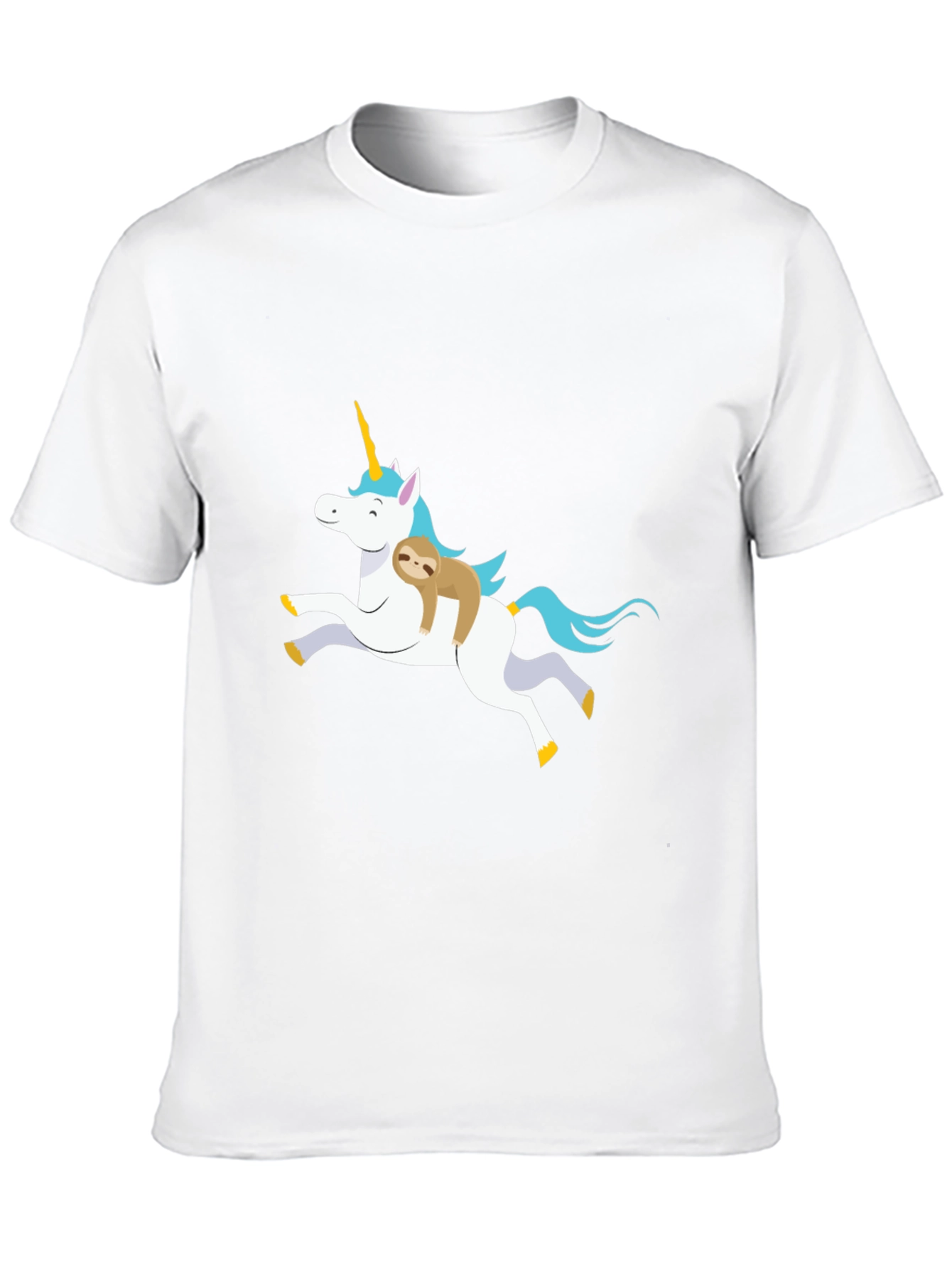 Unicorn Sloth Graphic T-Shirt Black