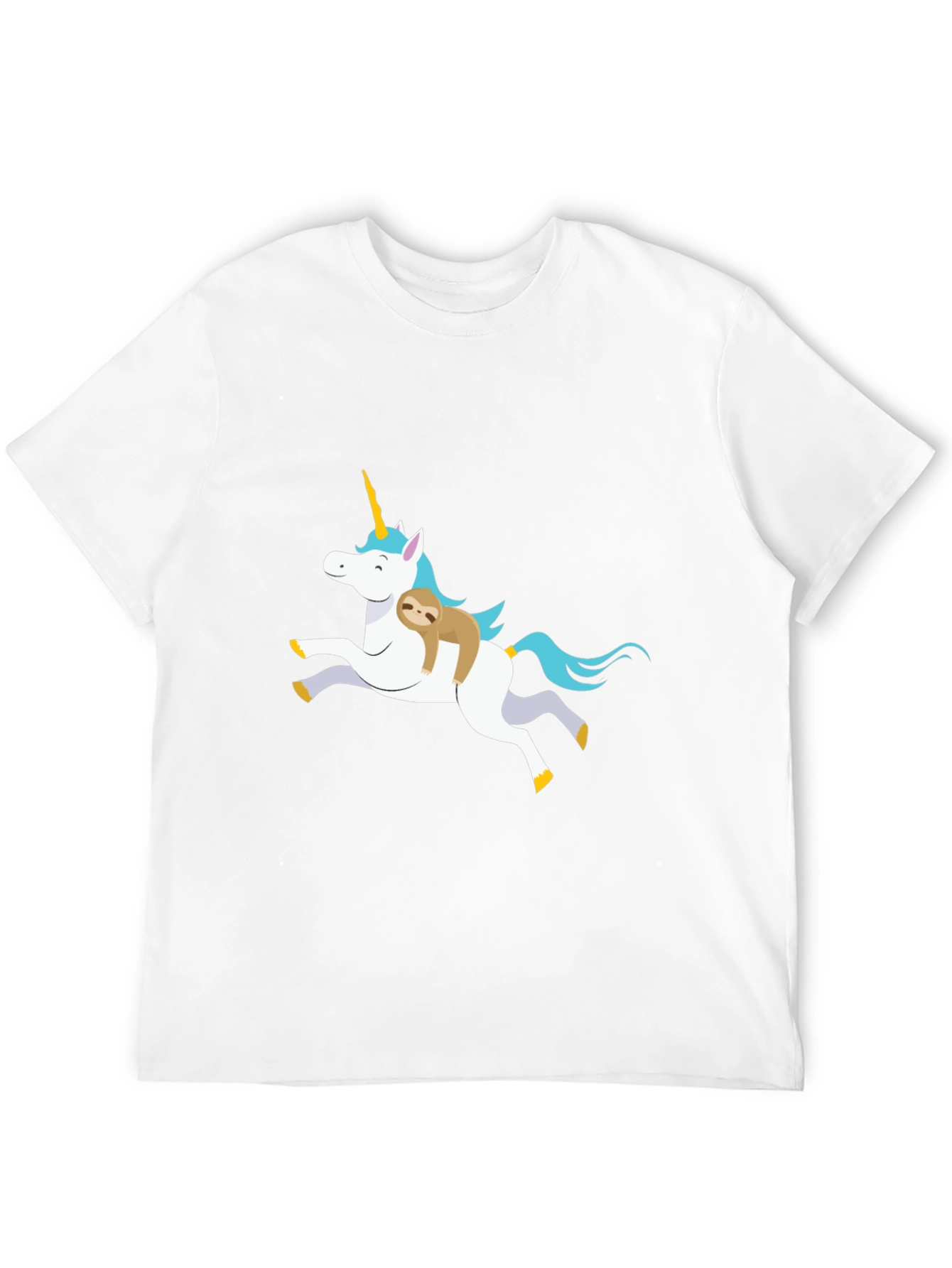Unicorn Sloth Graphic T-Shirt Black