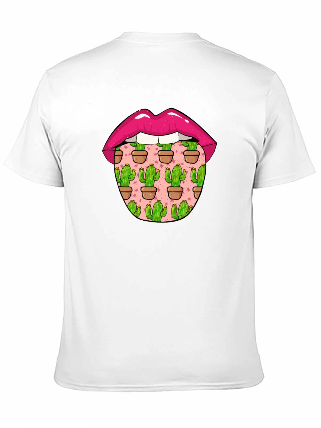 Cactus Tongue Graphic Tee - Novelty Lip Design