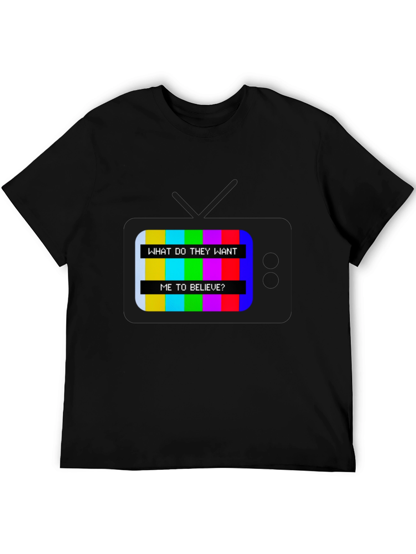 Retro TV Message T-Shirt - Believe Design