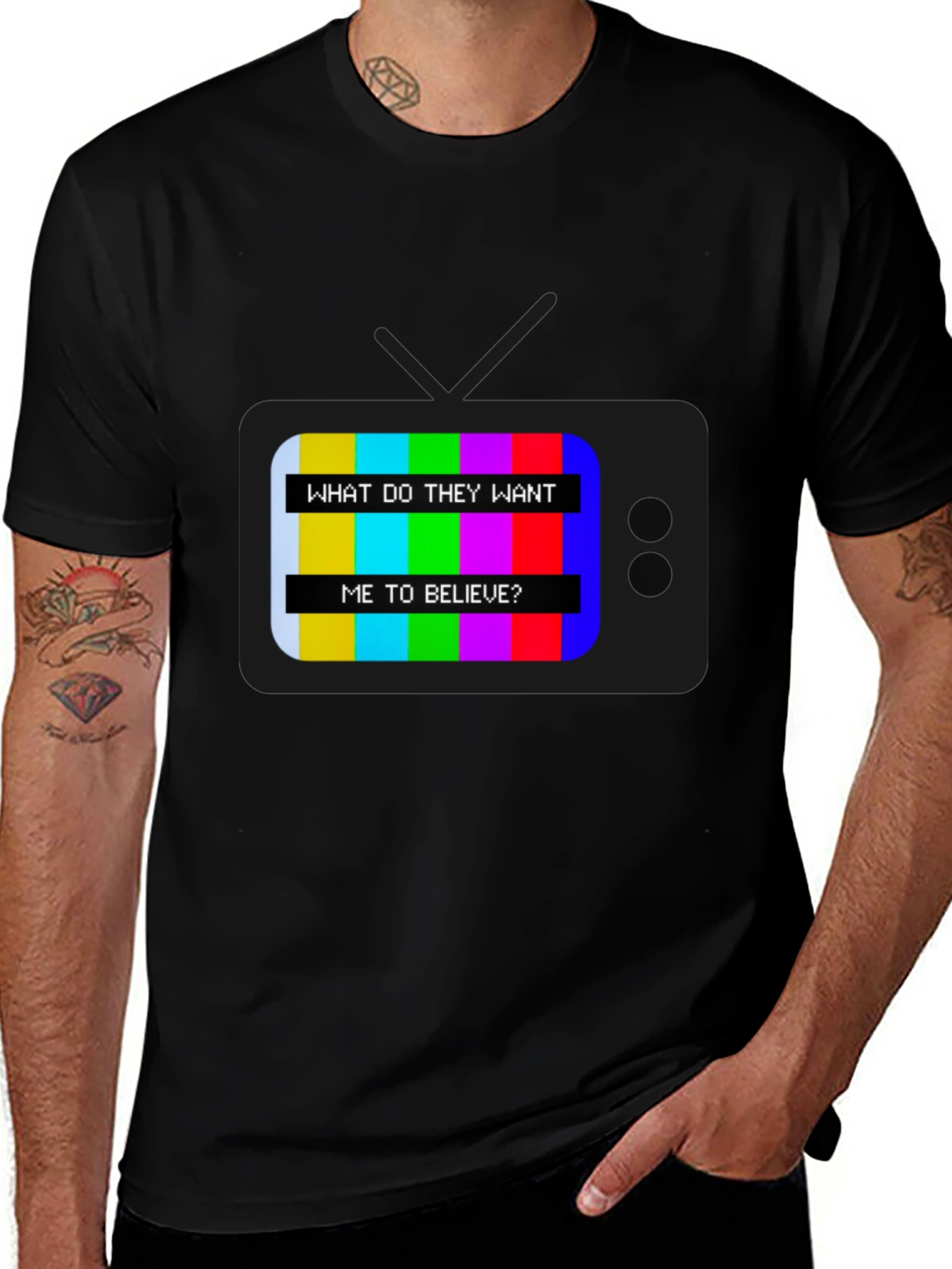 Retro TV Message T-Shirt - Believe Design