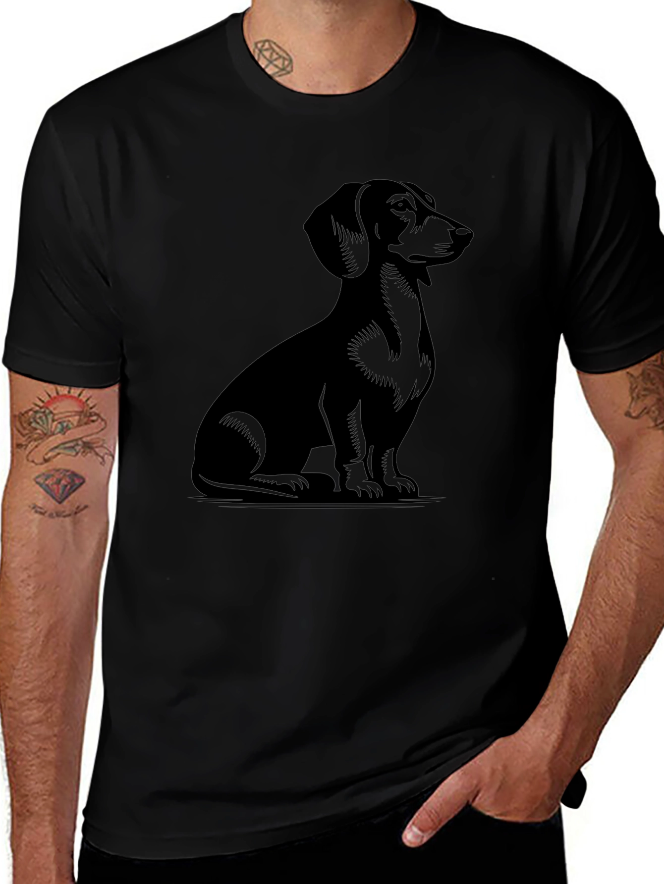 Minimalist Dachshund T-Shirt – Simple Dog Lover Graphic Tee