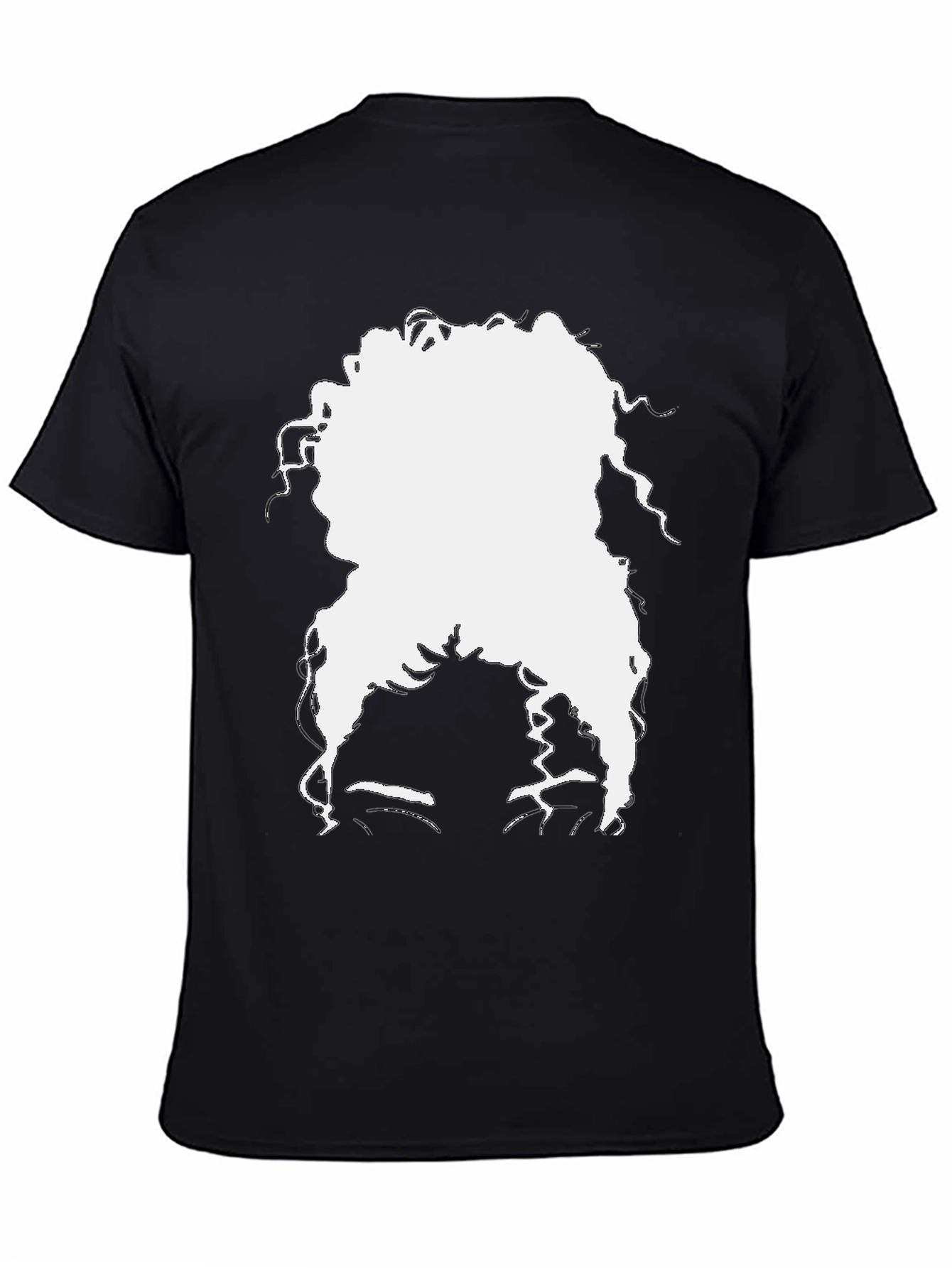 Silhouette Afro T-Shirt - Black Casual Tee