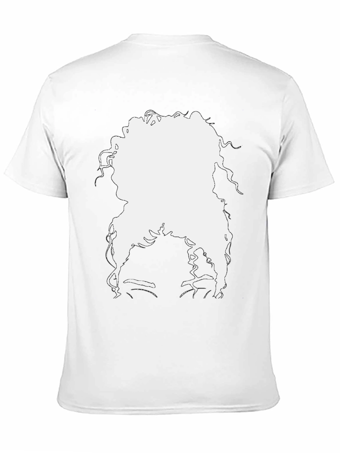 Silhouette Afro T-Shirt - Black Casual Tee