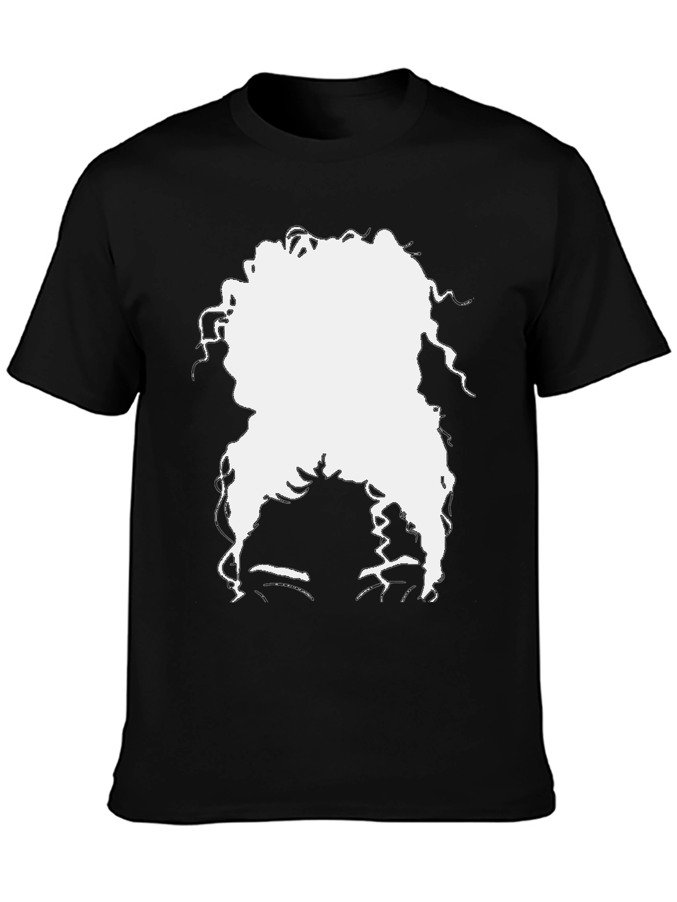 Silhouette Afro T-Shirt - Black Casual Tee