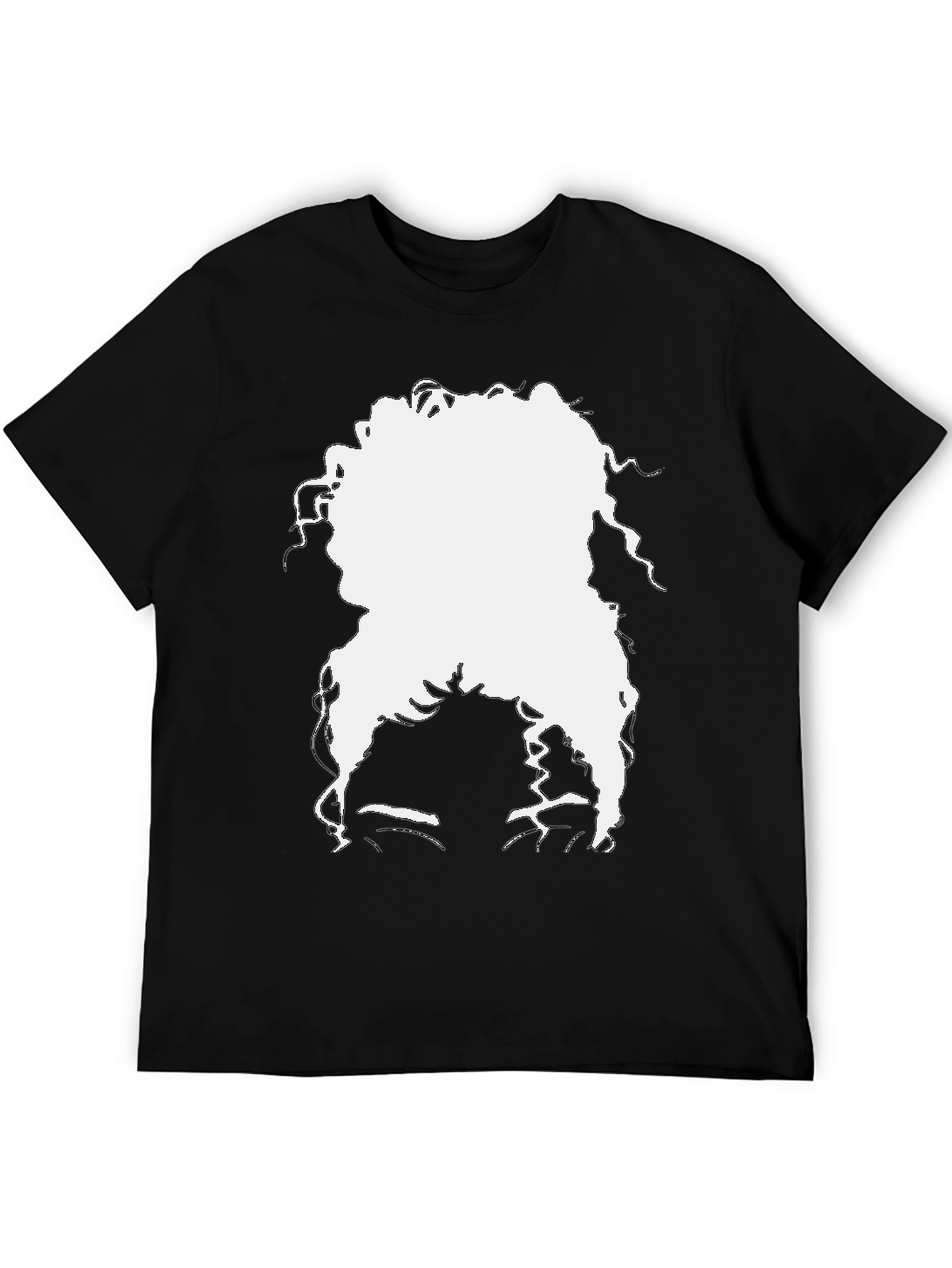 Silhouette Afro T-Shirt - Black Casual Tee