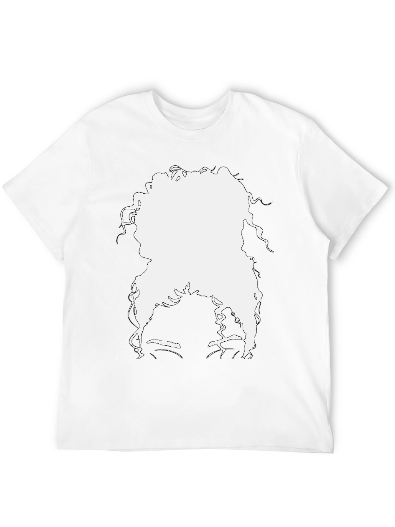 Silhouette Afro T-Shirt - Black Casual Tee