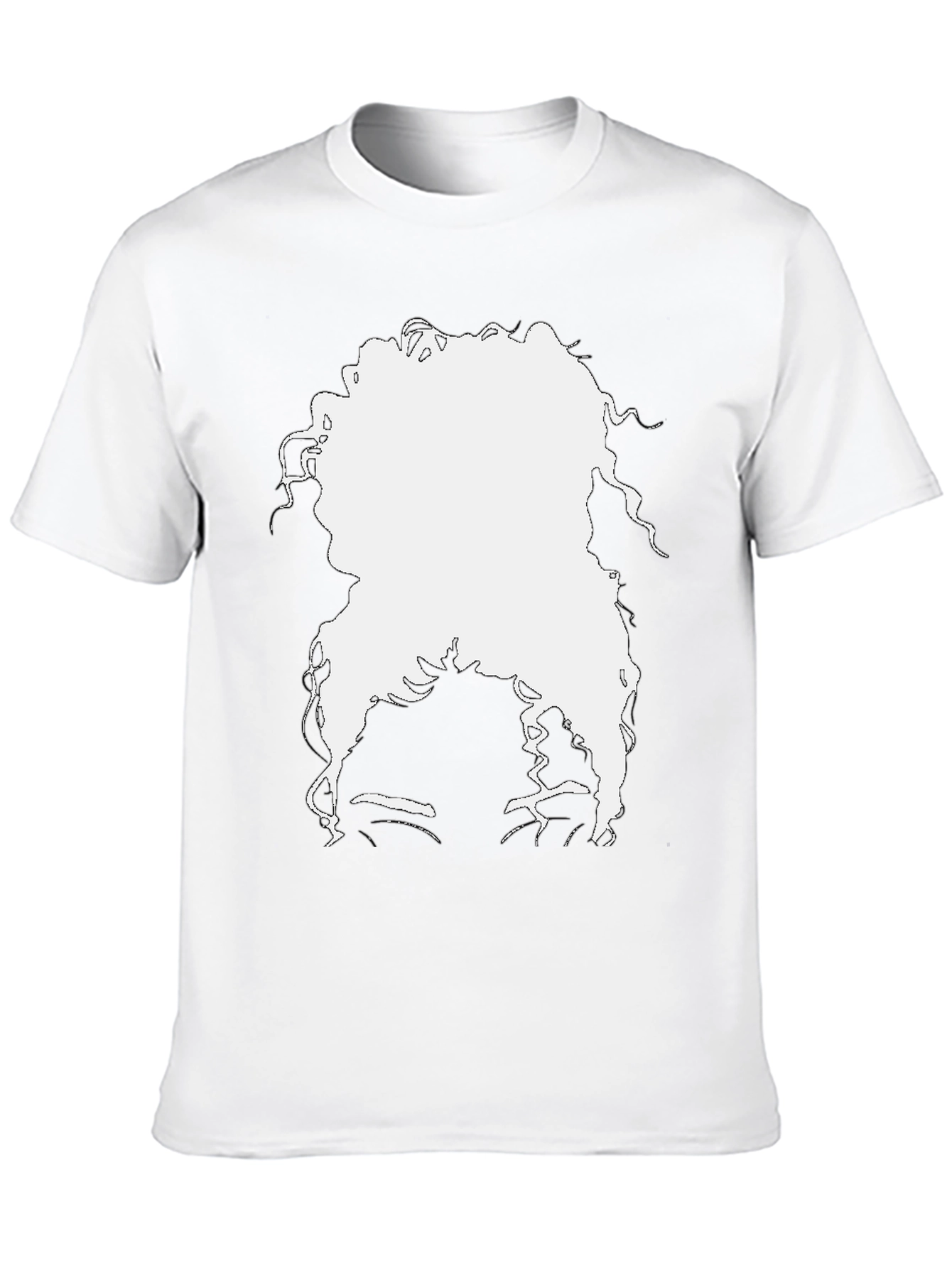 Silhouette Afro T-Shirt - Black Casual Tee