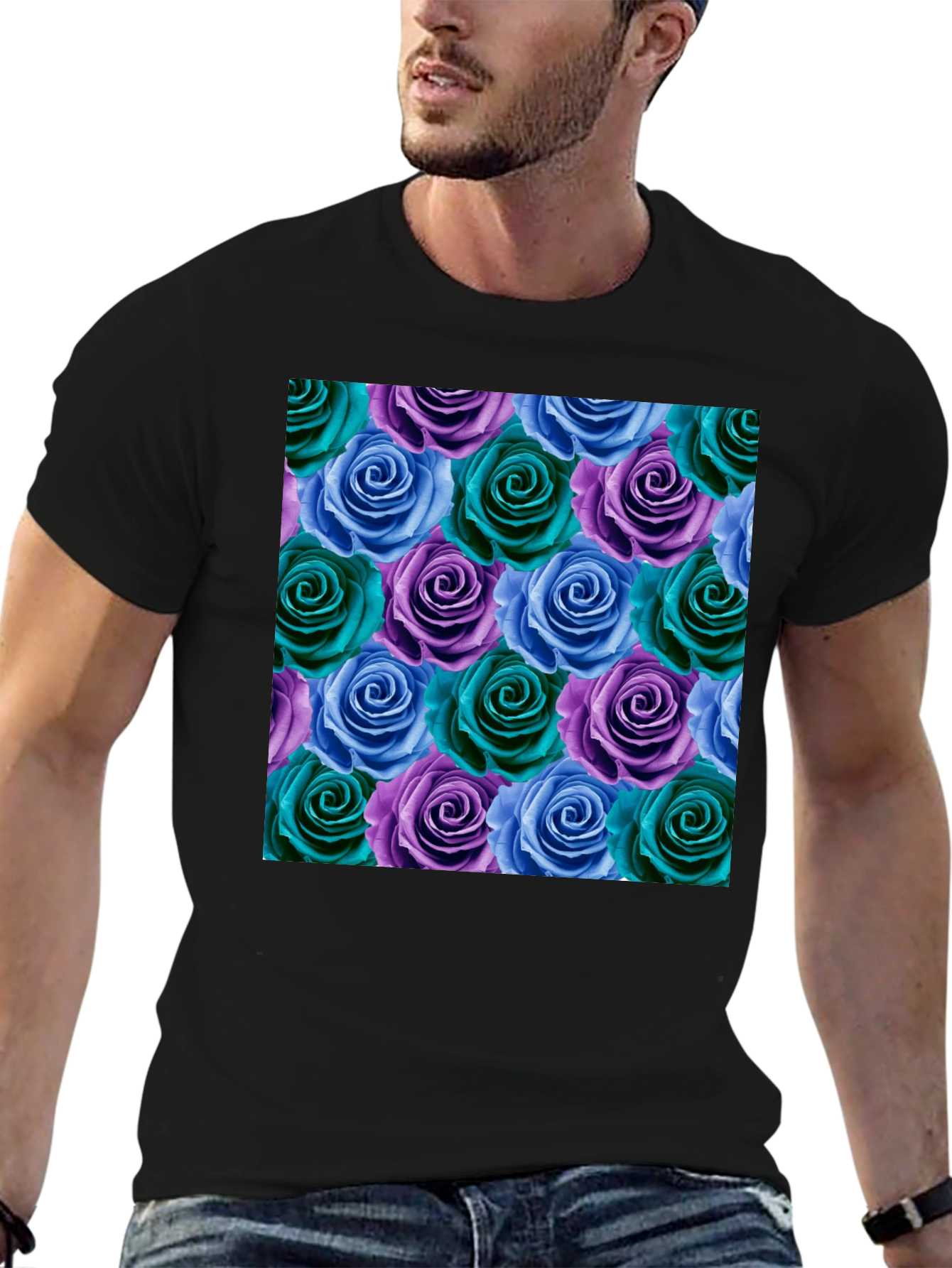 Floral Rose Pattern T-Shirt