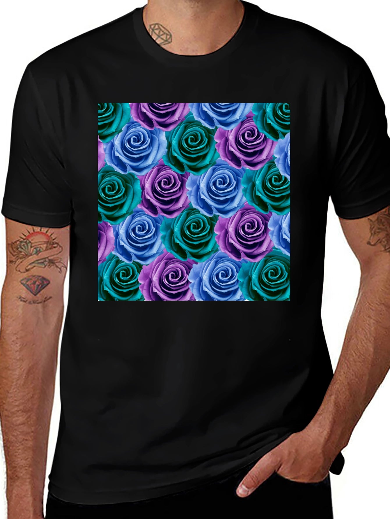 Floral Rose Pattern T-Shirt