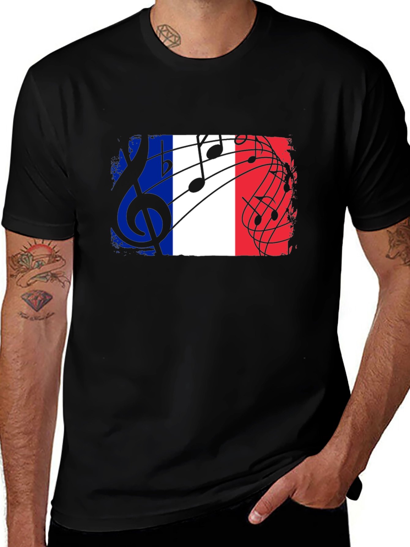 France Flag Music T-Shirt