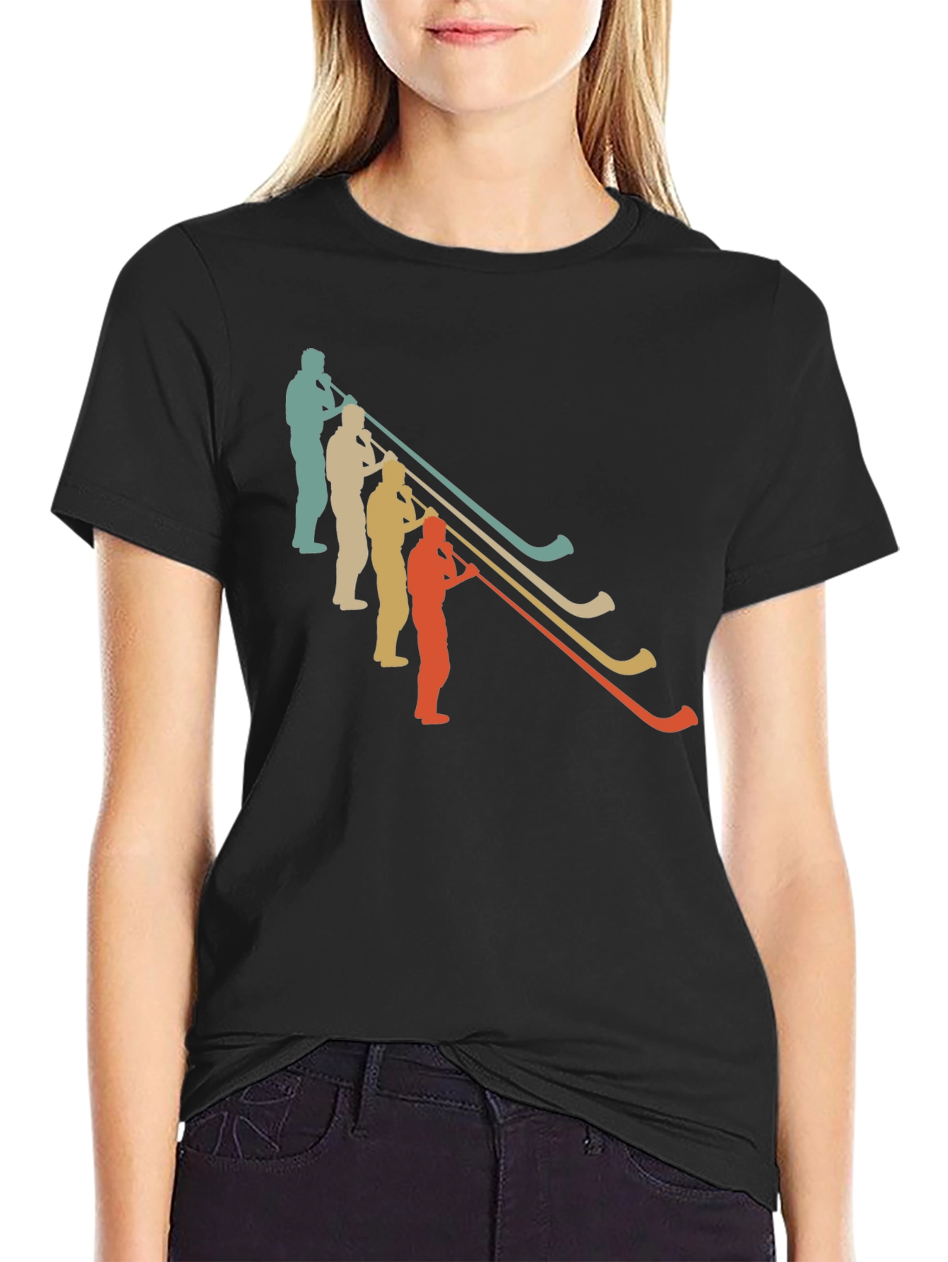 Retro Alphorn Players Graphic T-Shirt