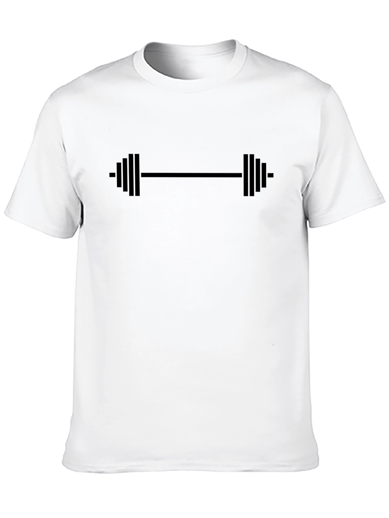Black Gym Barbell Graphic Tee - Workout Shirt