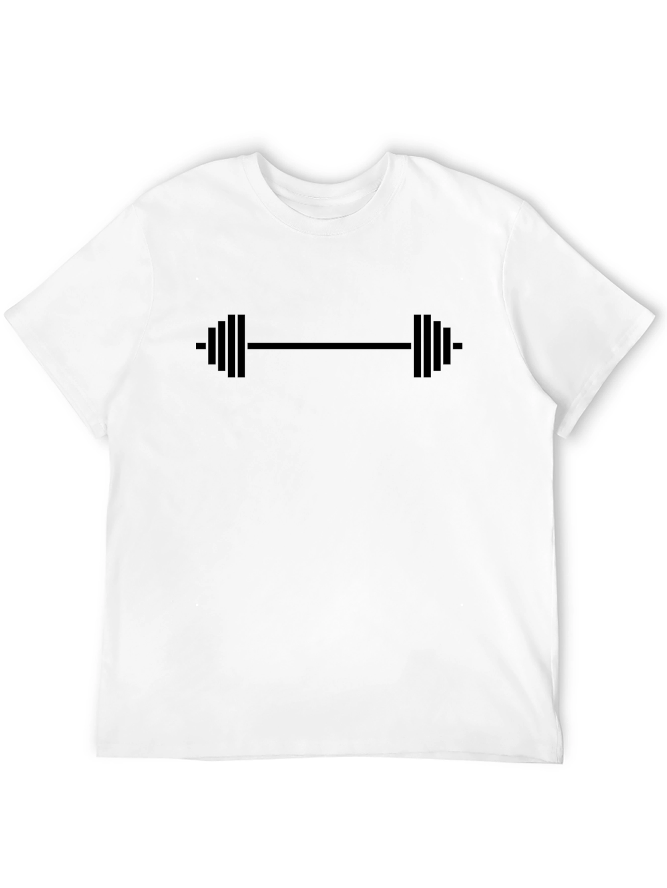 Black Gym Barbell Graphic Tee - Workout Shirt