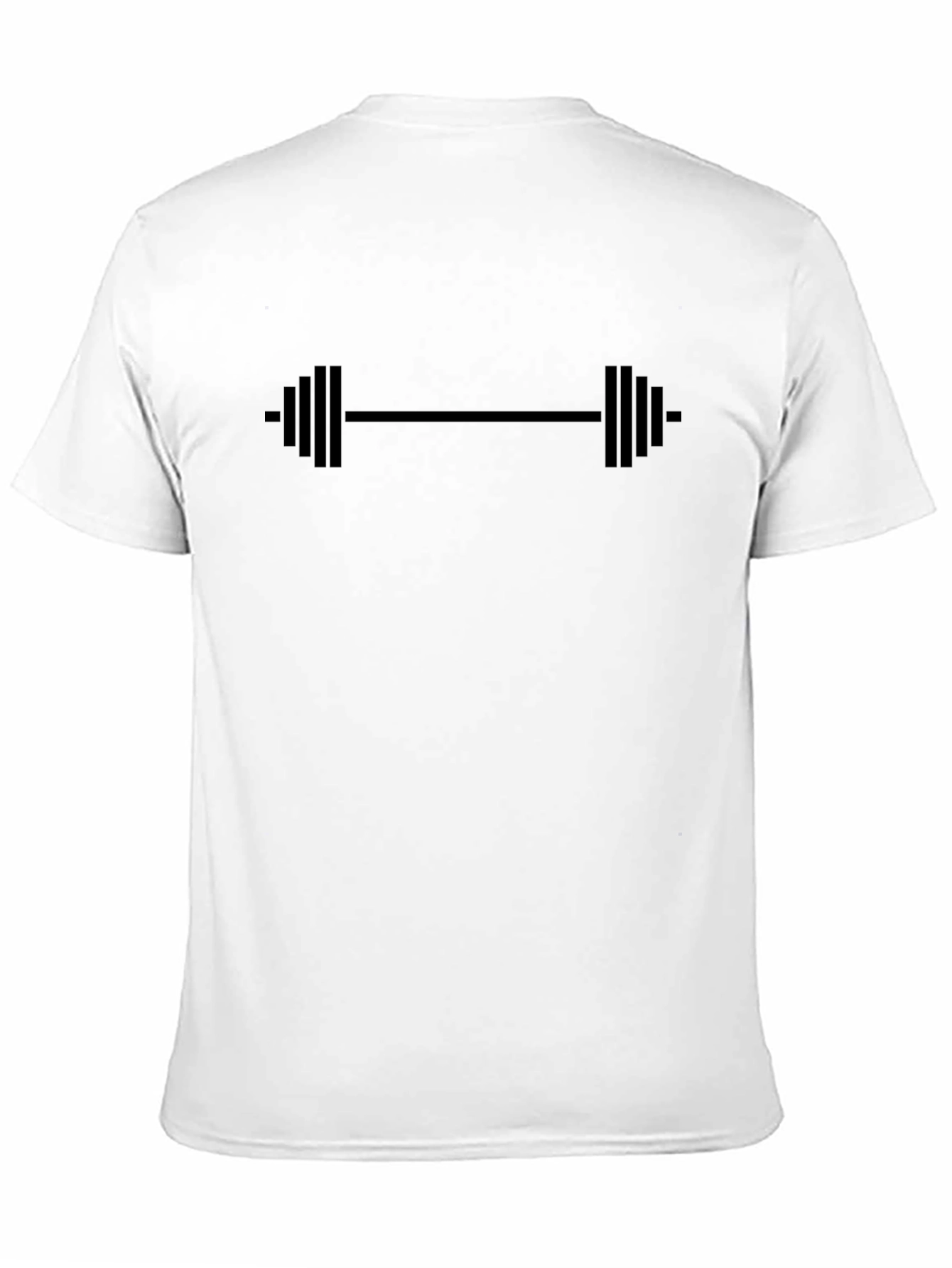 Black Gym Barbell Graphic Tee - Workout Shirt