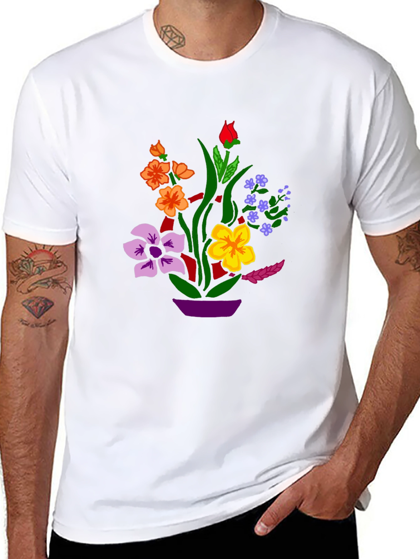 Floral Graphic Black T-Shirt