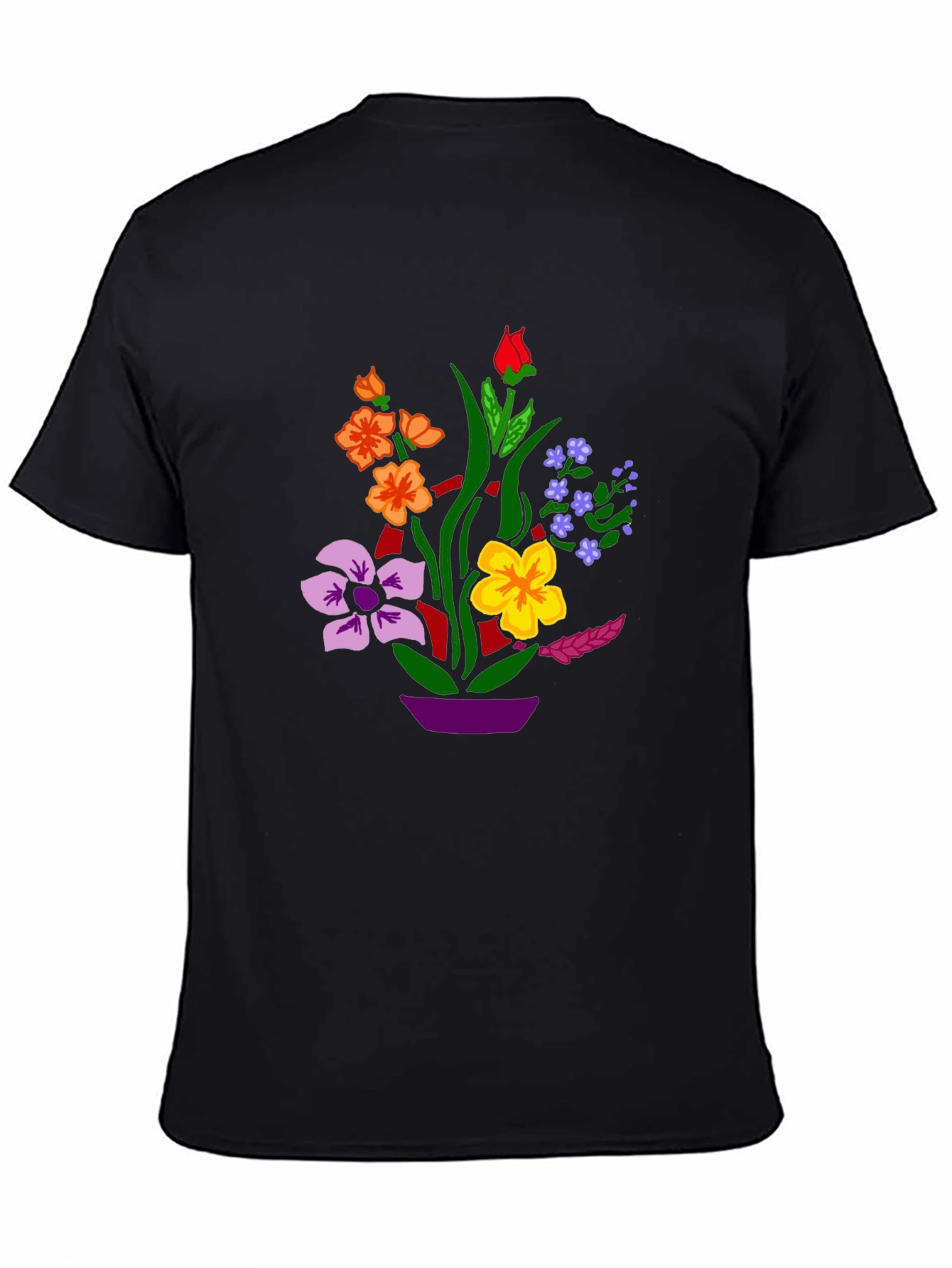 Floral Graphic Black T-Shirt