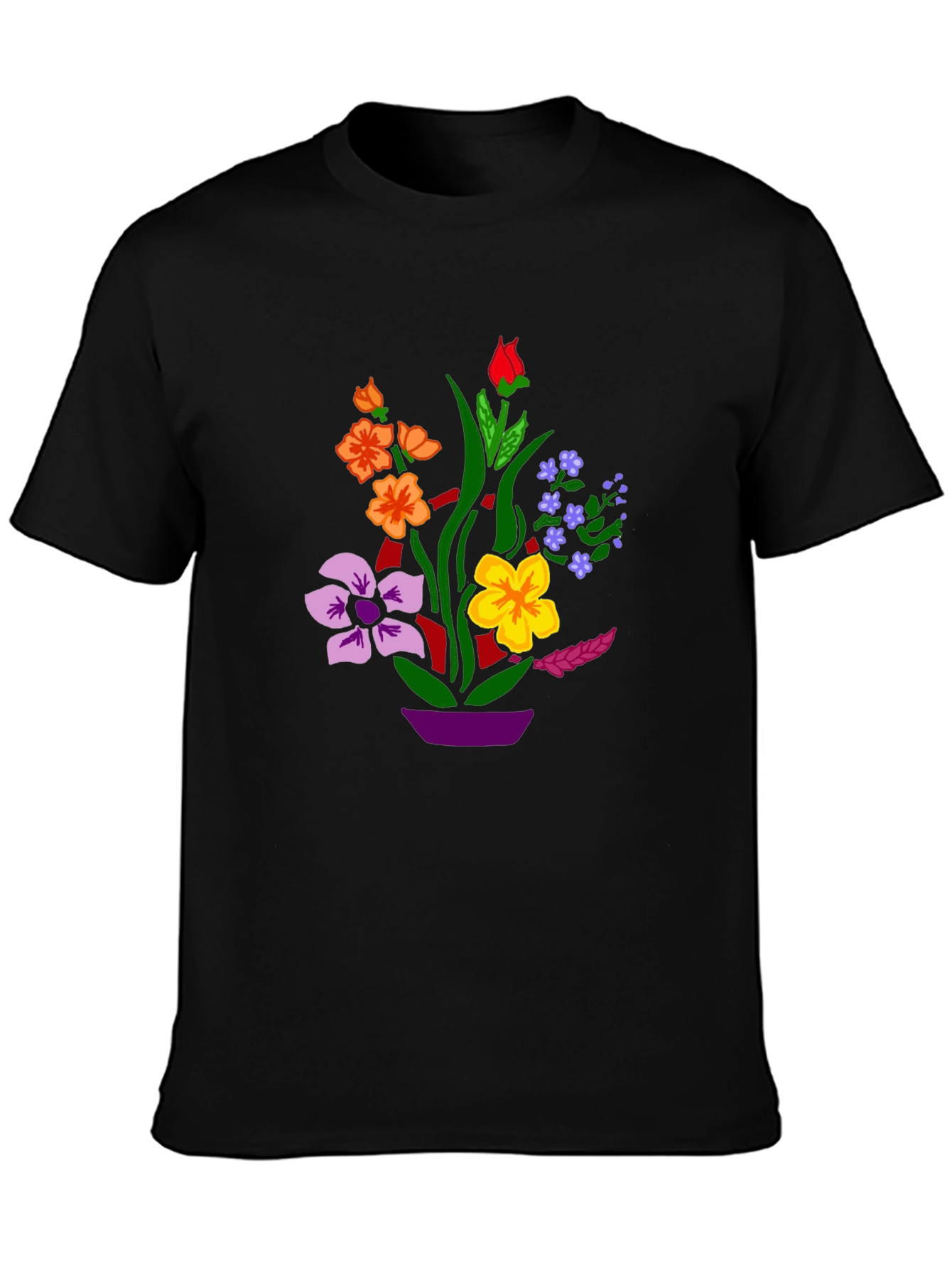 Floral Graphic Black T-Shirt