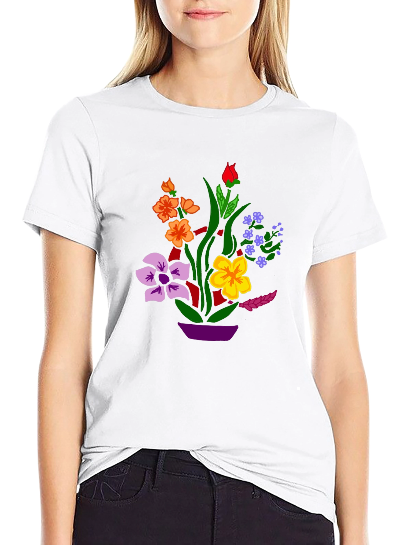 Floral Graphic Black T-Shirt
