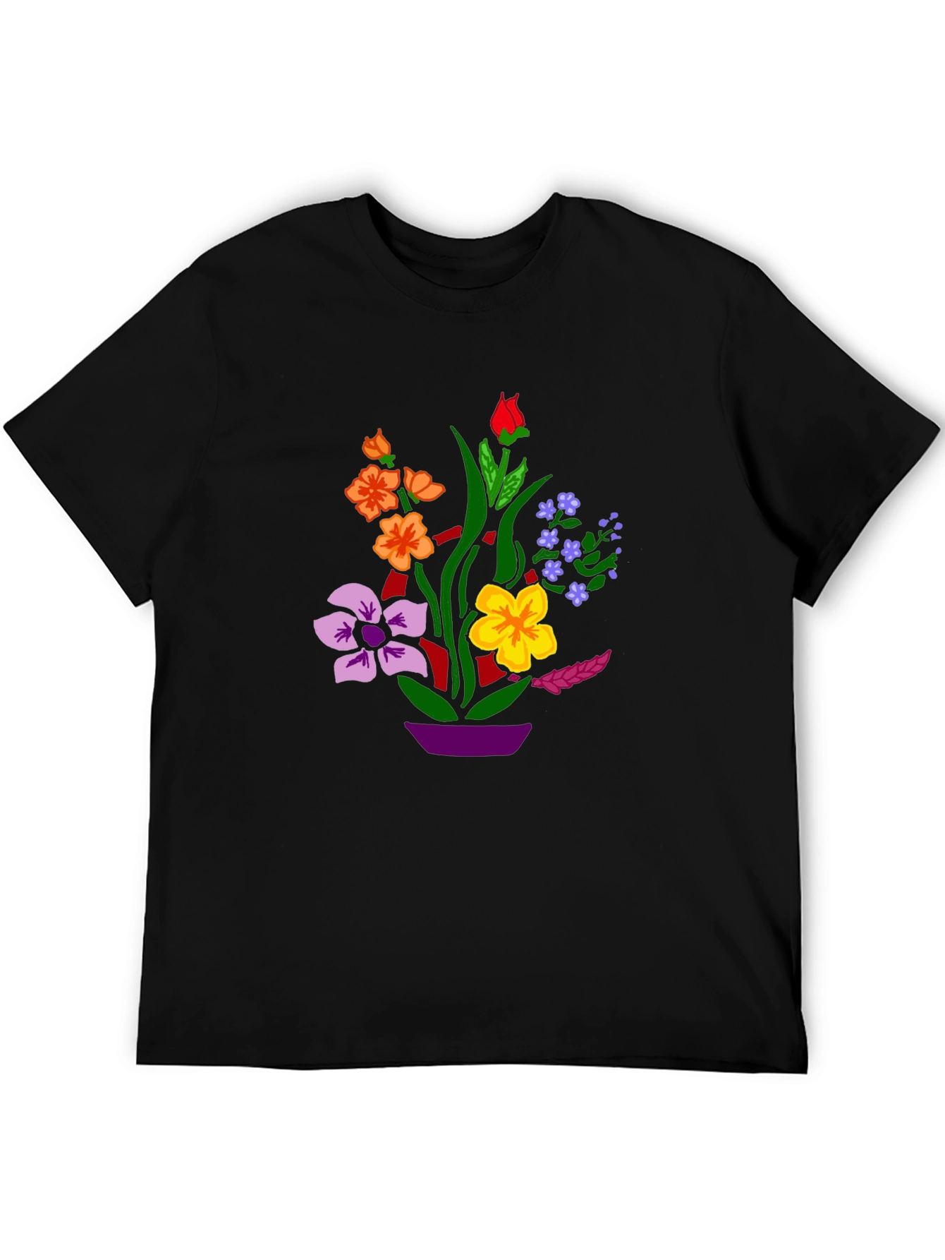 Floral Graphic Black T-Shirt