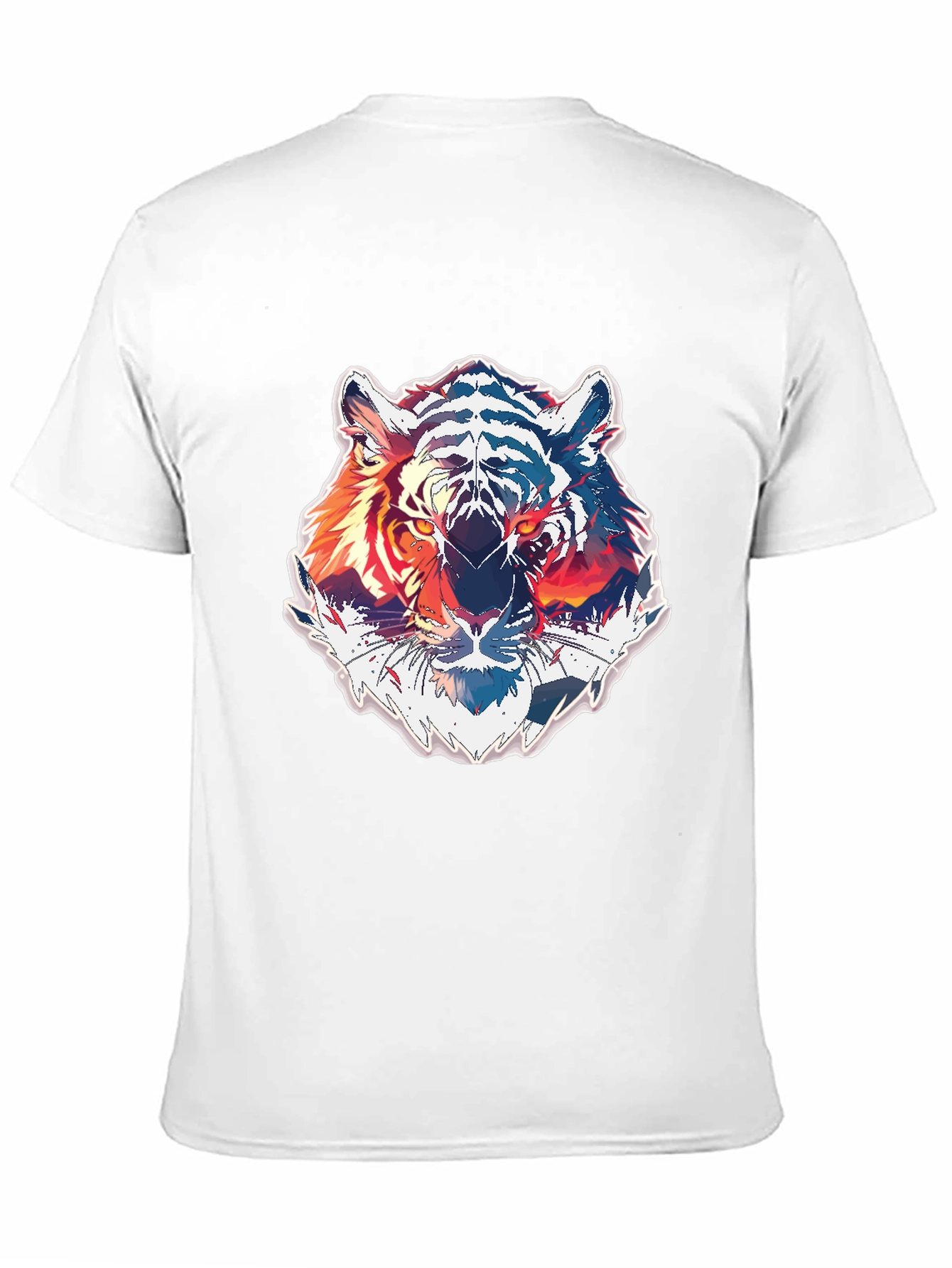 Tiger Graphic Print Mens Black T-Shirt