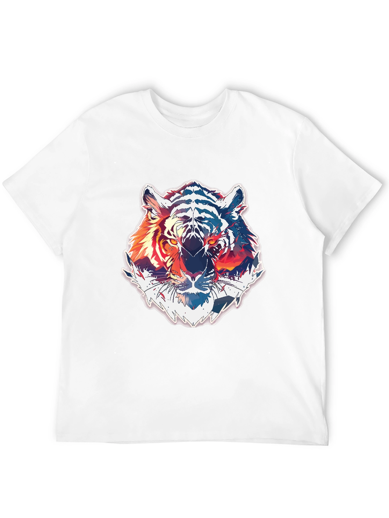 Tiger Graphic Print Mens Black T-Shirt