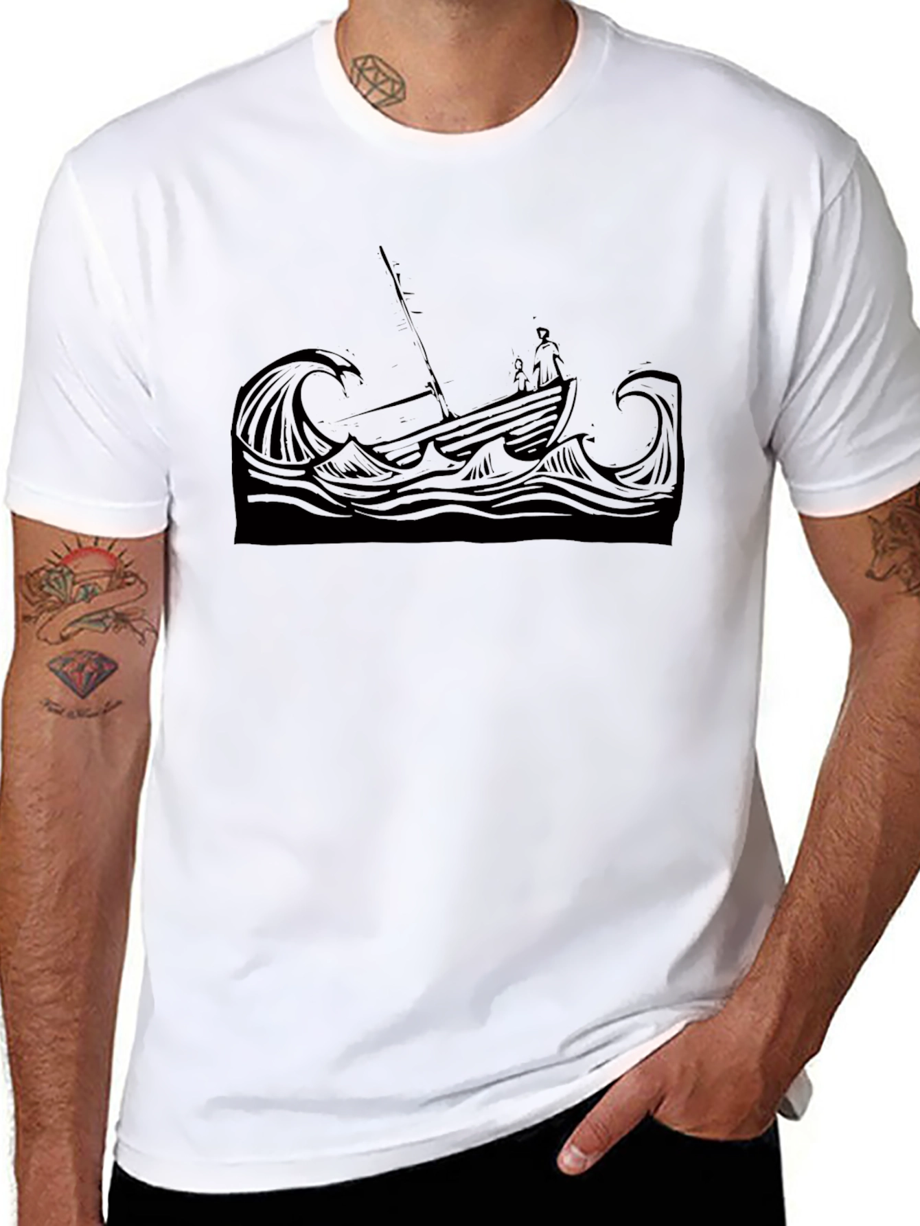 Stormy Seas Graphic Tee - Black