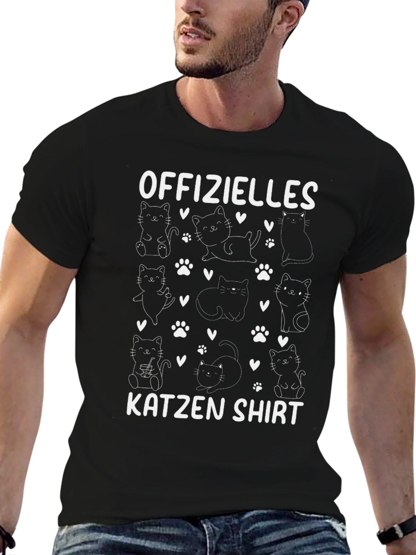 Offizielles Katzen Shirt Black Tee