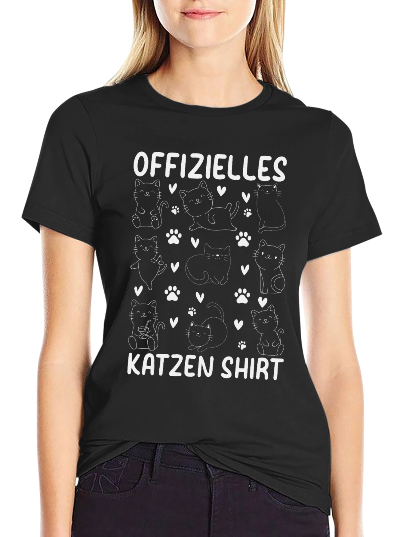 Offizielles Katzen Shirt Black Tee