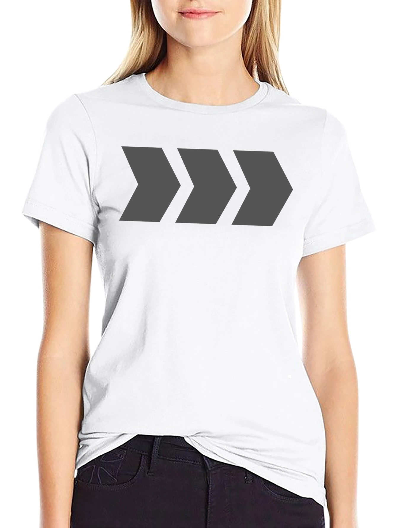 Mens Black T-Shirt with Geometric Arrow Design