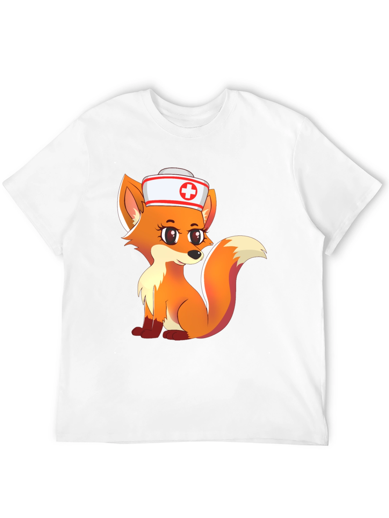 Nurse Fox Graphic Tee - Cute Cartoon Animal T-Shirt