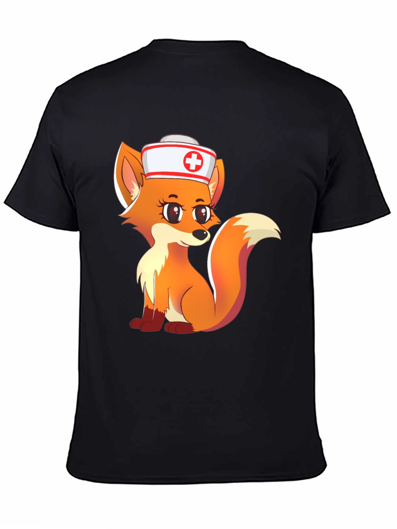 Nurse Fox Graphic Tee - Cute Cartoon Animal T-Shirt