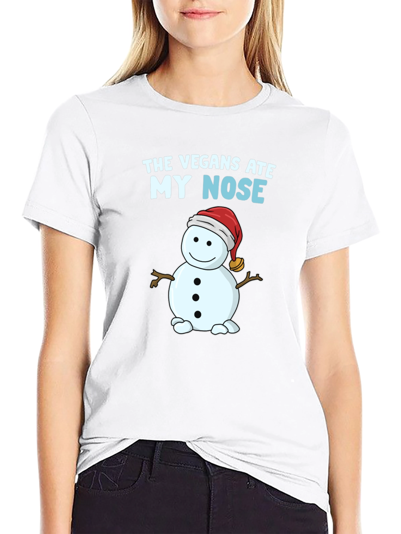 The Vegans Ate My Nose T-Shirt Snowman Funny